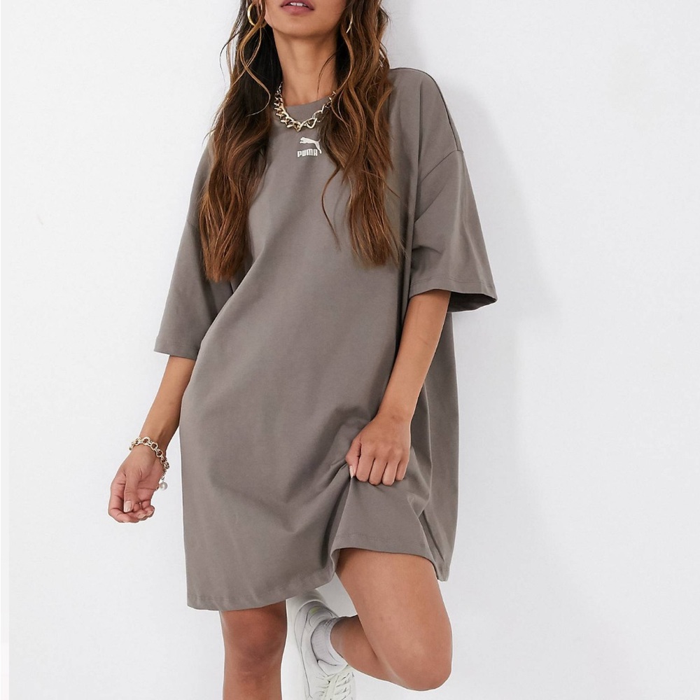 Puma t-shirt dress in dark gray